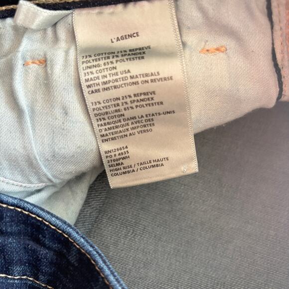 L'Agence Selma Baby Bootcut Jeans 30 10 Columbia High Rise Dark Wash Boot Cut - Picture 6 of 7